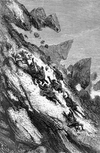 The plateau rushed down the slope with the speed of an express